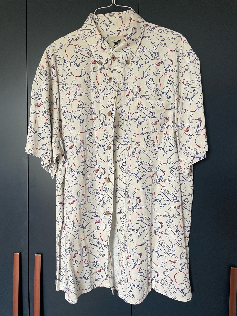 Hawaiian Shirt with Kitty Pattern